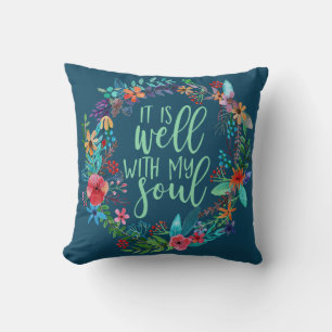 Cojín Decorativo Está bien con mi alma, Hymn, cita Inspiradora
