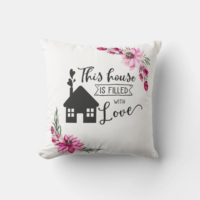 Cojín Decorativo Esta casa está llena de amor (Anverso)
