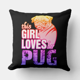 Cojín Decorativo Esta Chica Ama a Su Pug