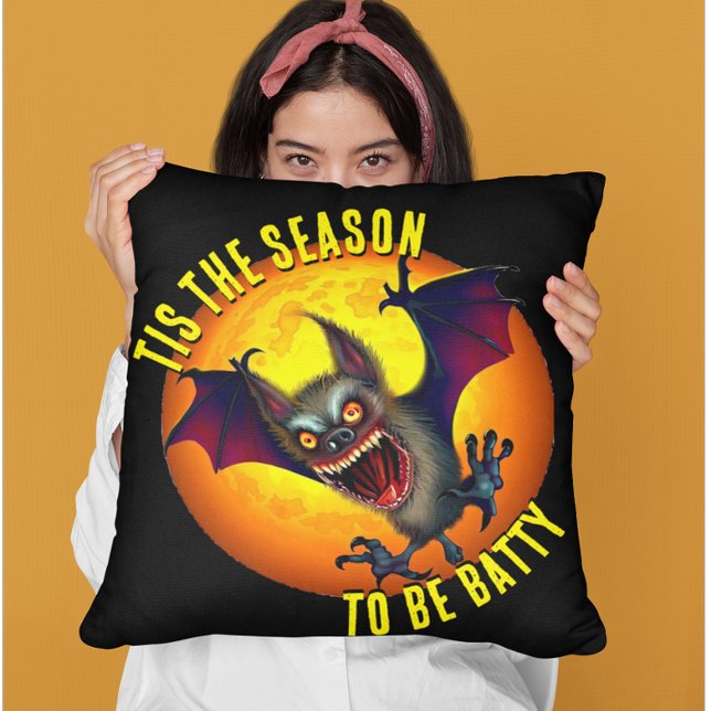 Cojín Decorativo Esta es la estación para ser batty Vampire Bat (Subido por el creador)
