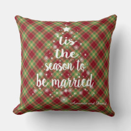 Cojín Decorativo "'Esta es la letra de temporada del Boda Red Plaid