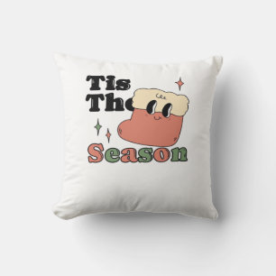 Cojín Decorativo Esta es la temporada Groovy Retro Vintage Navidad