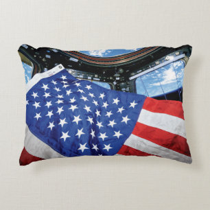 Cojín Decorativo Estación Espacial Bandera Americana Oposición de l