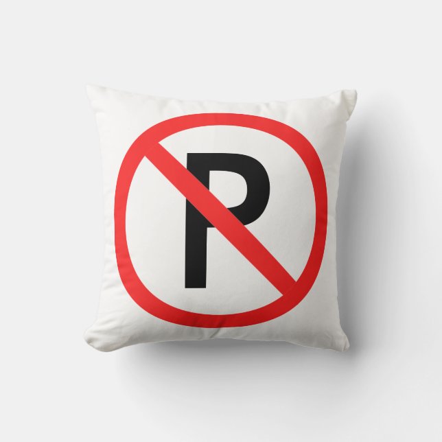 Cojín Decorativo Estacionamiento prohibido divertido (Anverso)