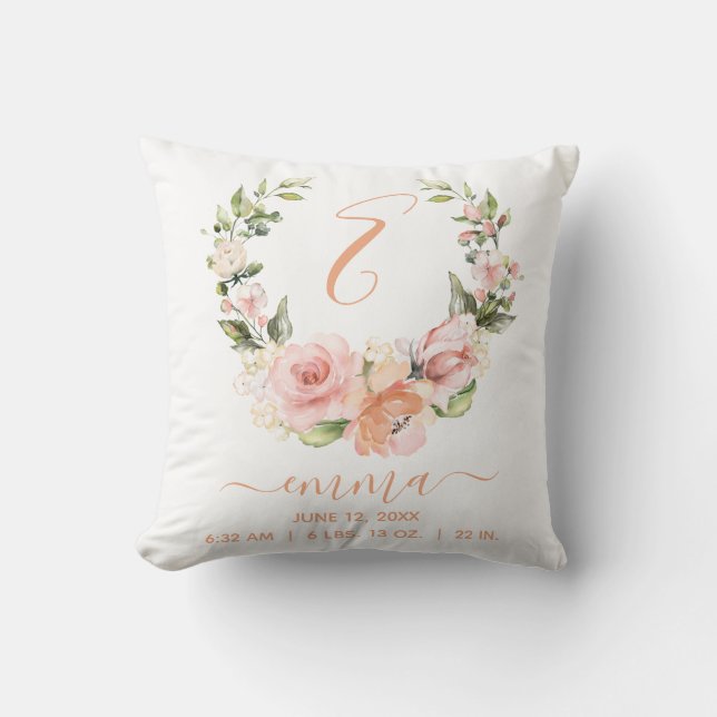 Cojín Decorativo Estaciones Rústicas De Nacimiento Peach Coral Rosa (Anverso)