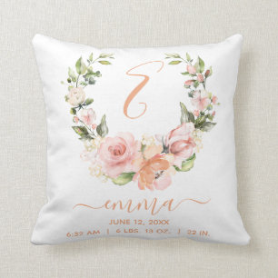 Cojín Decorativo Estaciones Rústicas De Nacimiento Peach Coral Rosa