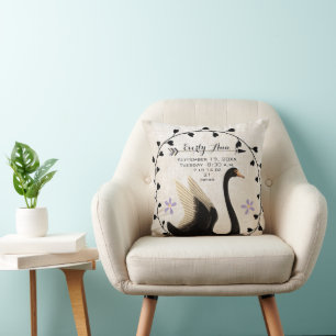 Cojín Decorativo Estadísticas de bebé niña de guardería de cisne o 