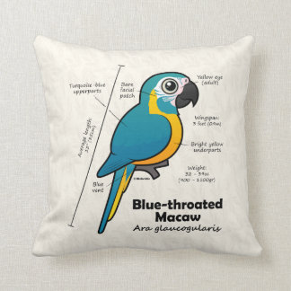 Cojín Decorativo Estadísticas de Macao azules Birdorables