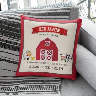 Cojín Decorativo Estadísticas de nacimiento de animales de granja d