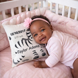 Cojín Decorativo Estadísticas de nacimiento de cebra Nursera de beb