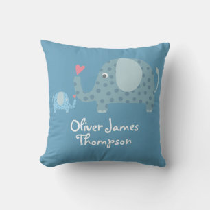 Cojín Decorativo Estadísticas de nacimiento personalizadas de elefa