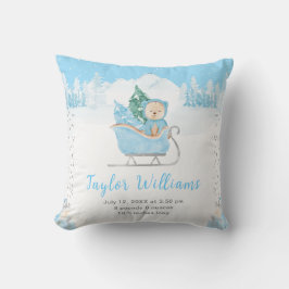 Cojín Decorativo Estadísticas de nacimientos de Winter Bear Blue Sl