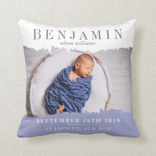 Cojín Decorativo Estadísticas de natalidad modernas foto Keepsake