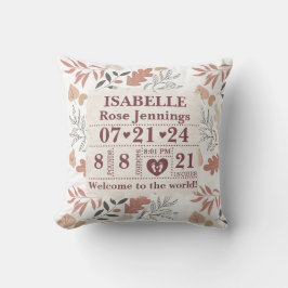 Cojín Decorativo Estadísticas de natalidad personalizadas que deja 