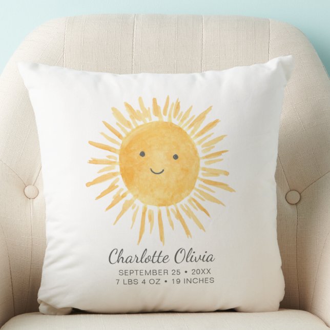 Cojín Decorativo Estadísticas de natalidad Sunshine personalizadas (Subido por el creador)