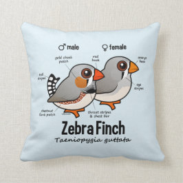 Cojín Decorativo Estadísticas del pinzón de cebra