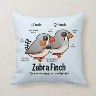 Cojín Decorativo Estadísticas del pinzón de cebra