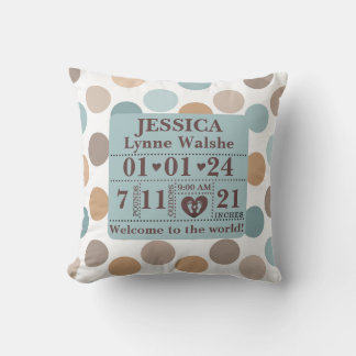 Cojín Decorativo Estadísticas personalizadas del patrón Boho
