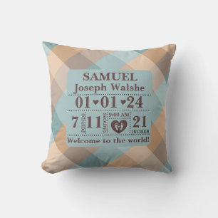 Cojín Decorativo Estadísticas personalizadas del patrón Boho
