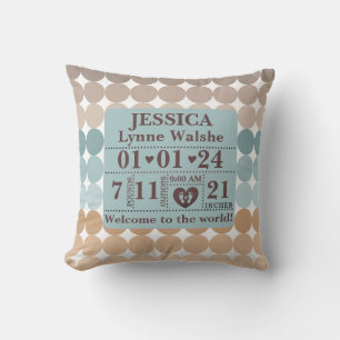 Cojín Decorativo Estadísticas personalizadas del patrón Boho