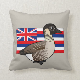 Cojín Decorativo Estado Birdorable de Hawaii: Nene