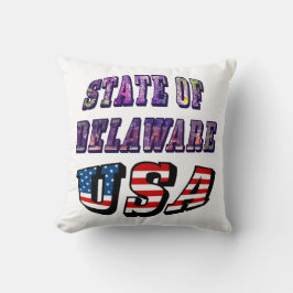 Cojín Decorativo Estado de Delaware Estados Unidos Photo & Flag Tex