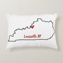 Cojín Decorativo Estado de Kentucky con acento cardíaco