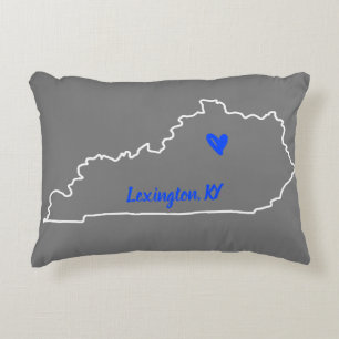 Cojín Decorativo Estado de Kentucky con acento de corazón azul