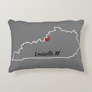 Cojín Decorativo Estado de Kentucky con acento de corazón rojo