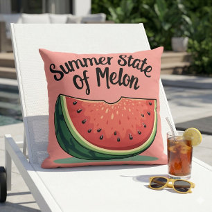 Cojín Decorativo Estado de verano de sandía Arte de Fruta Retro