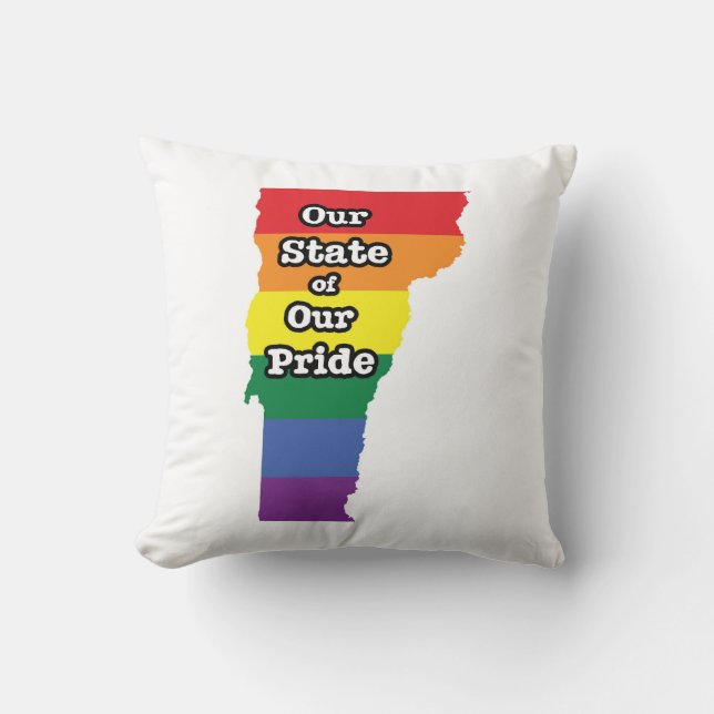 Cojín Decorativo Estado del Orgullo Gay| Vermont (Anverso)