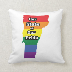 Cojín Decorativo Estado del Orgullo Gay  Vermont