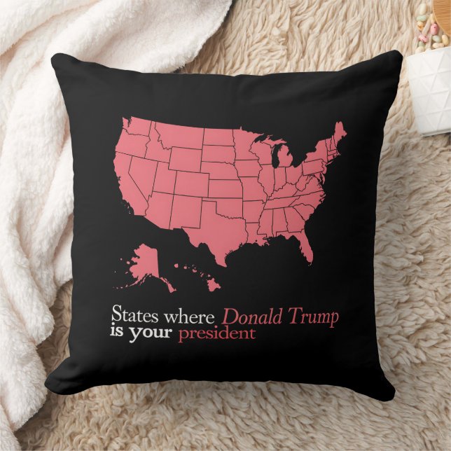 Cojín Decorativo Estados donde Trump es su presidente Mapa estadoun (Manta)