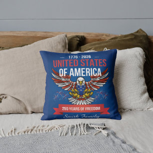 Cojín Decorativo Estados Unidos 250 Aniversario  1776-2026 Patrióti