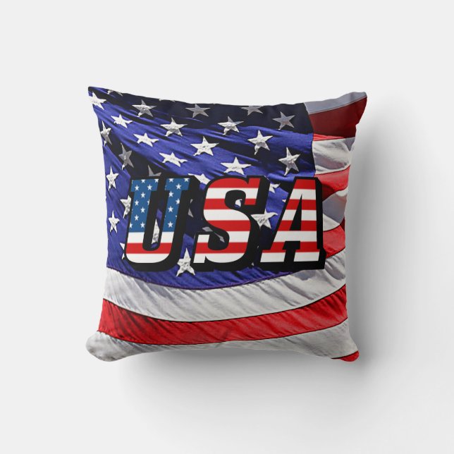 Cojín Decorativo Estados Unidos - Bandera estadounidense (Anverso)