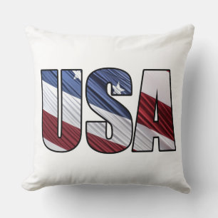 Cojín Decorativo Estados Unidos: Bandera Patriótica Americana Roja 