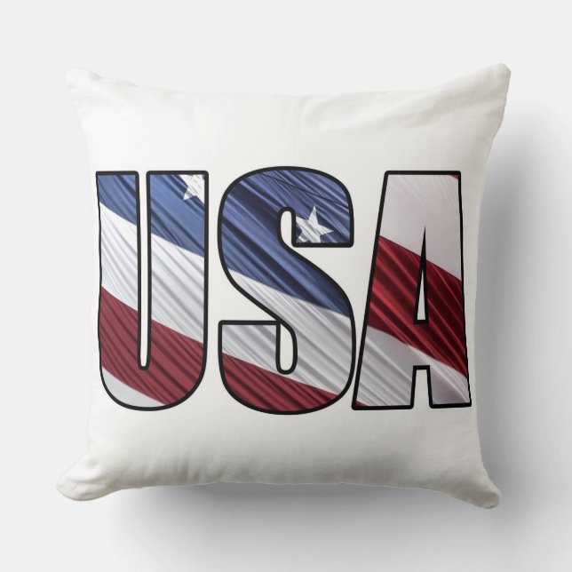 Cojín Decorativo Estados Unidos: Bandera Patriótica Americana Roja  (Anverso)