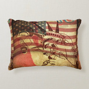 Cojín Decorativo Estados Unidos, fondo negro