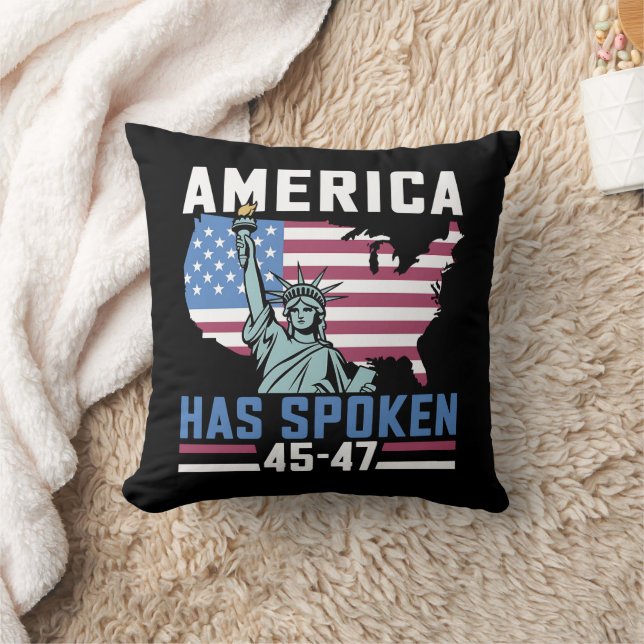 Cojín Decorativo Estados Unidos ha hablado 45 47 del presidente Tru (Manta)