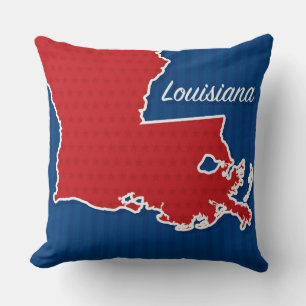 Cojín Decorativo Estados Unidos Louisiana Estrellas Patrióticas Map