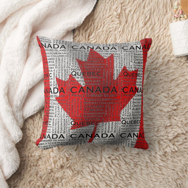 Cojín Decorativo Estados y ciudades de Canadá (Manta)