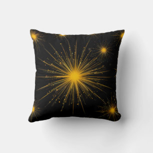 Cojín Decorativo Estallido amarillo de radiación cósmica