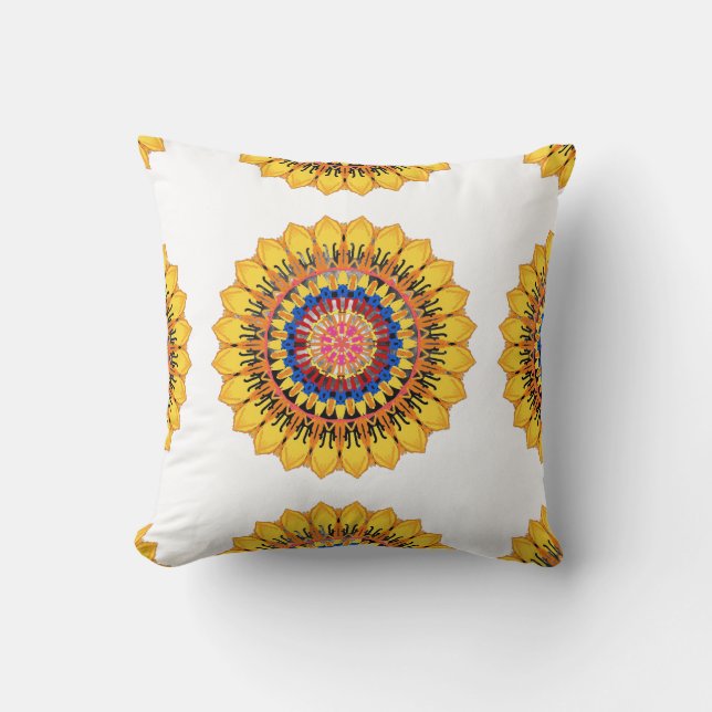 Cojín Decorativo Estallido solar dorado  (Anverso)