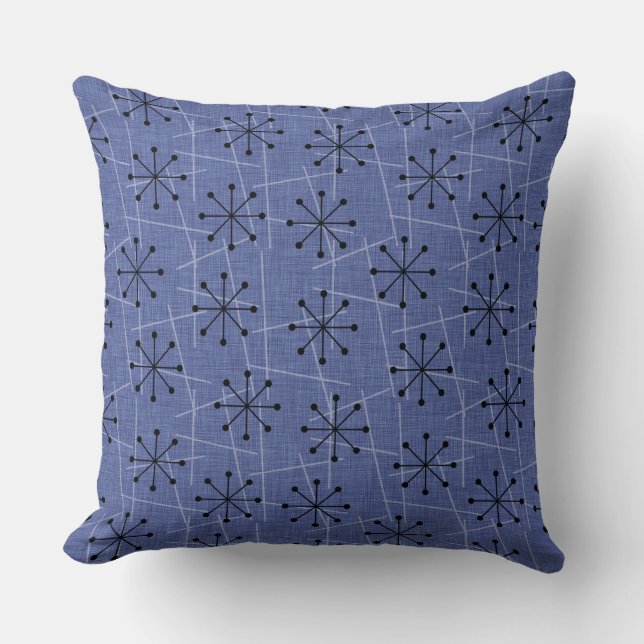 Cojín Decorativo Estallidos atómicos en azul | Moderna a mediados d (Anverso)