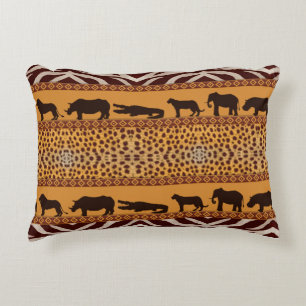 Cojín Decorativo Estampa Animal Patrón Cheetah Tribal Africano Mode