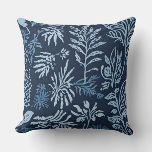 Cojín Decorativo Estampa Botánica Azul Marino Azul Claro