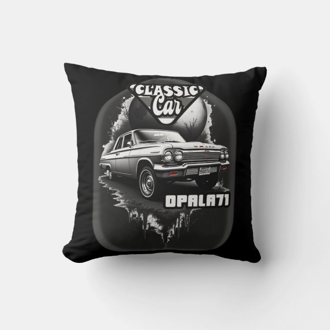 Cojín Decorativo Estampa Carro - Classic Car Opala 71 - Almofada (Anverso)