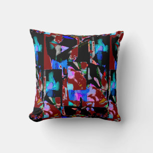 Cojín Decorativo Estampa contemporánea rosa azul negro aqua Borgoña