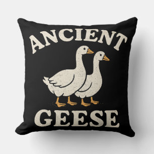 Cojín Decorativo Estampa de arte con estética retro de gansos antig