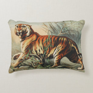 Cojín Decorativo Estampa de arte naturalista del tigre real de Beng